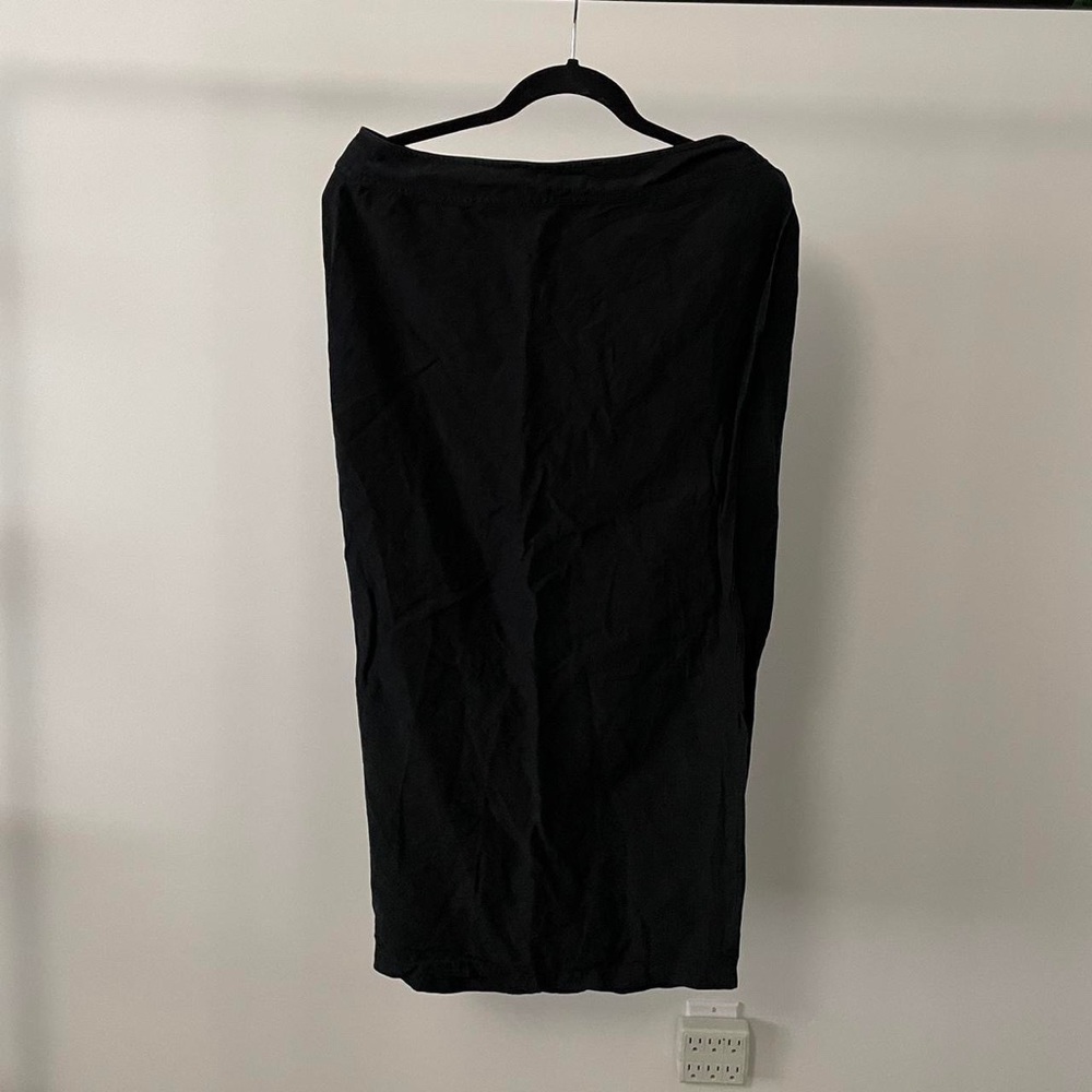 Black asymmetrical maxi skirt